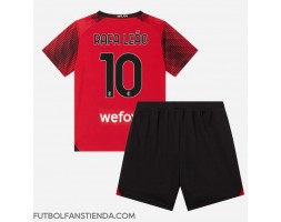 AC Milan Rafael Leao #10 Primera Equipación Niños 2023-24 Manga Corta (+ Pantalones cortos)